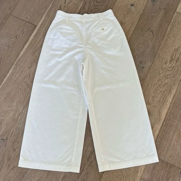 Gap x Doen White Wide Leg Pleated Trousers Size 0 - Picture 6 of 7